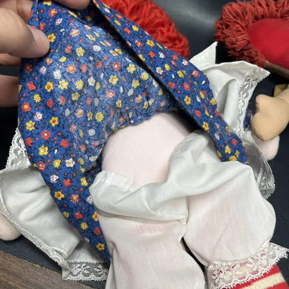 Vintage Rag Dolls Unbranded Lot Of Two Dolls 15” And 17”